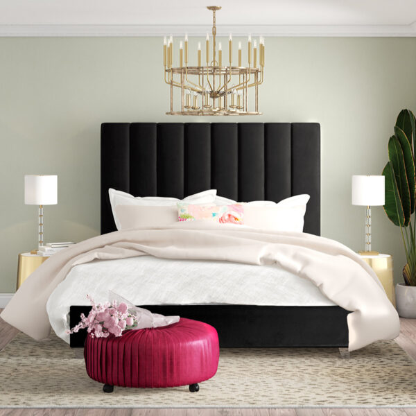 Sibert Fabric Upholstered Platform Bed - Modern Headboard Design