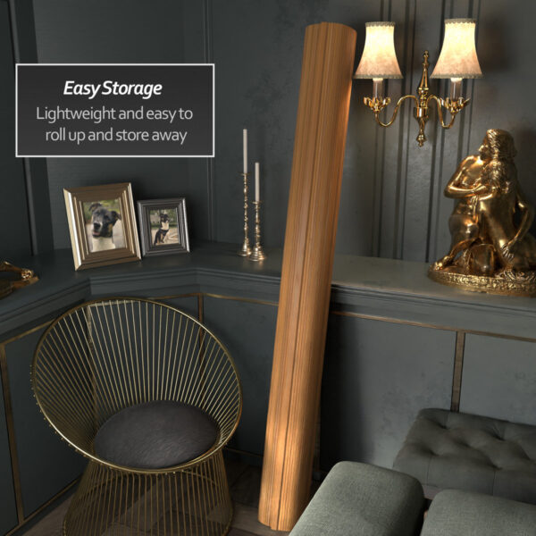 Siena Rolling Bamboo Room Partition - Portable Decorative Divider