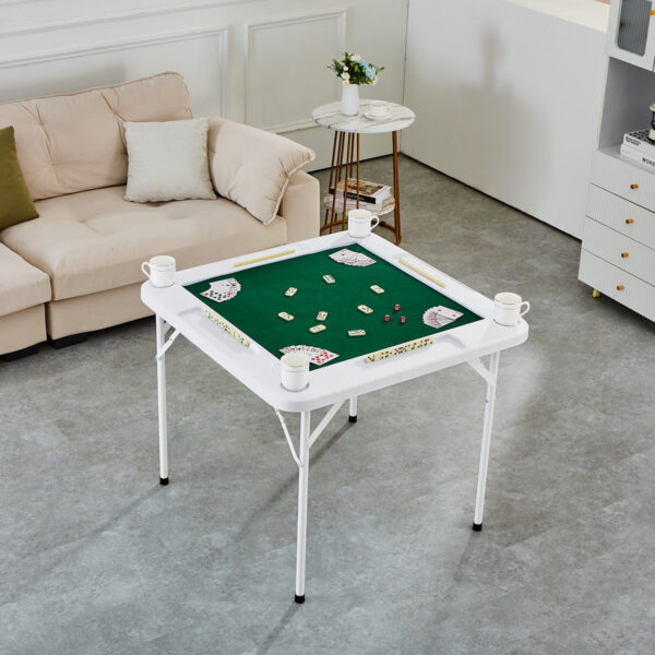 Stellweilan Tessberg 35.43" White 4-Player Foldable Card Table