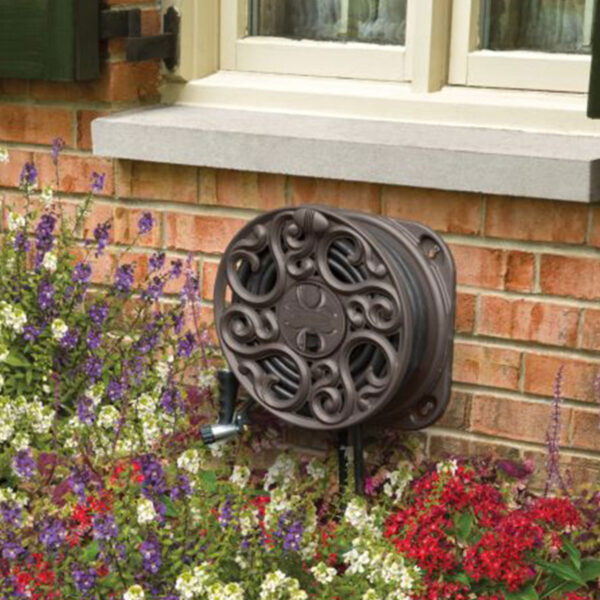 Suncast Sidewinder Side-Scroll Decorative Outdoor Wall-Mount Hose Reel