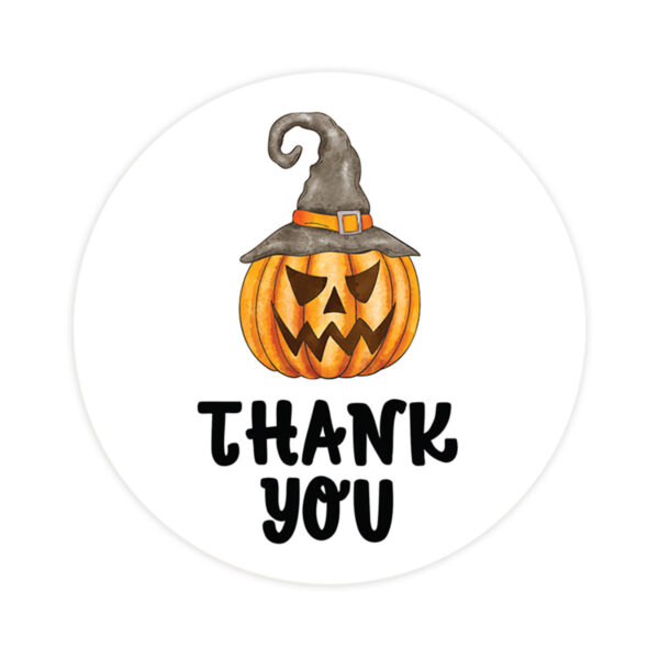 Cute Thank You Pumpkin Witch Hat Happy Halloween Stickers - 120-Pack