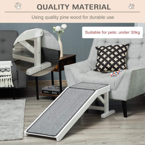 Timmy Small/Med/Large Dog Ramp for Couch & Porch - Easy Top, White