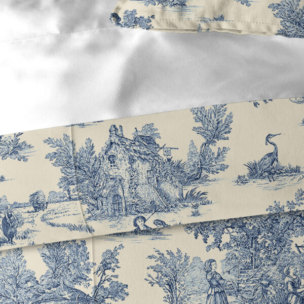 Toile de Jouy Standard-Size Cotton Duvet Cover Set - 100% Soft Luxury