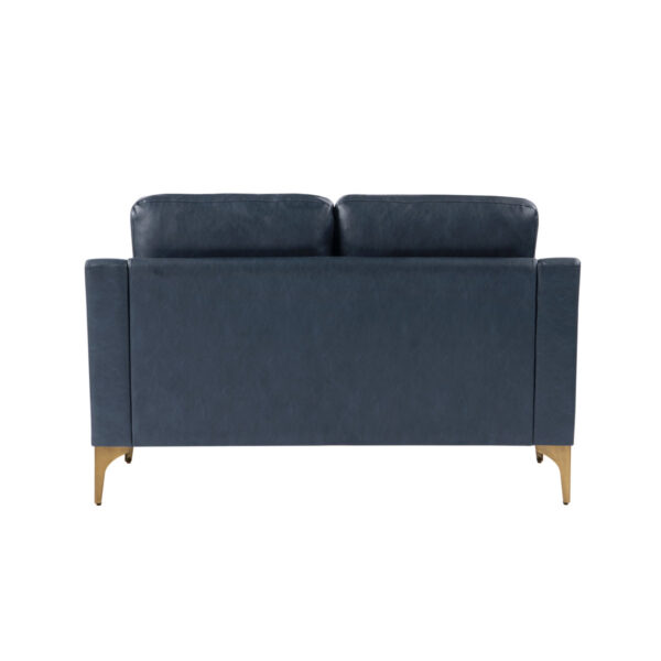 Turner 55.5-inch Square Arm Faux Leather Loveseat - Modern Small Sofa