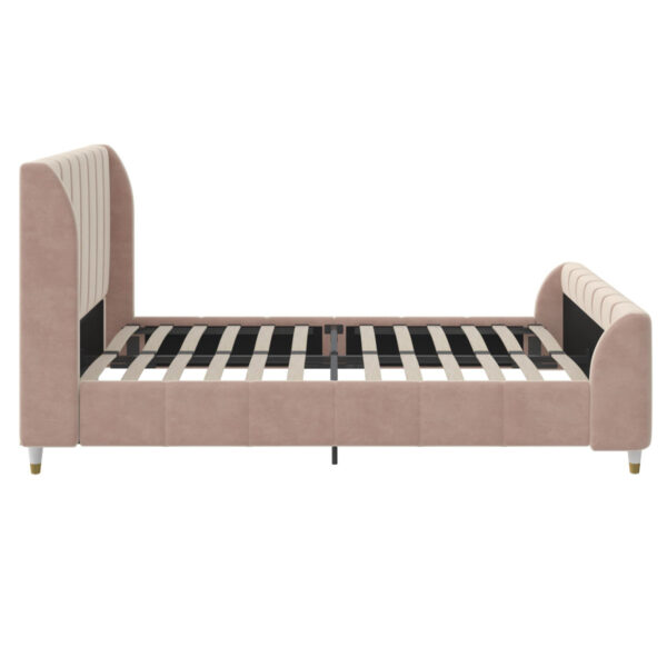 Valentina Upholstered Platform Bed — Full/Double, Modern Gray