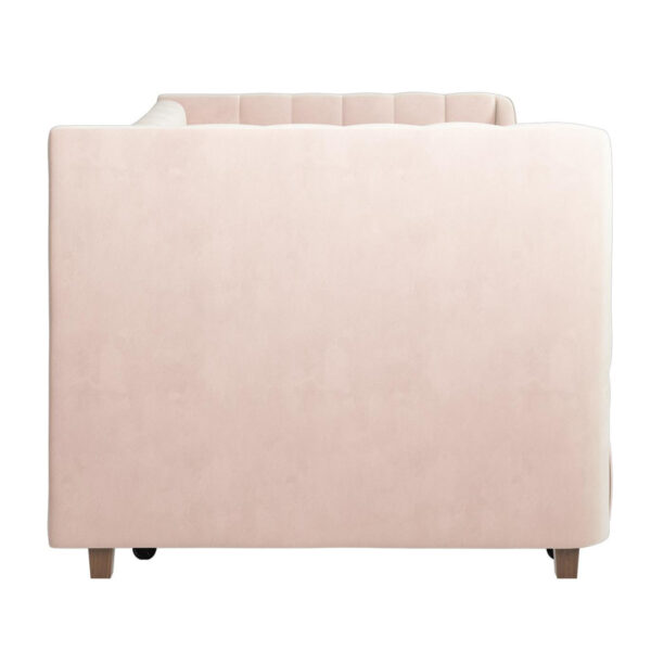 Valentina Twin Upholstered Daybed with Pull-Out Trundle, Modern Gray