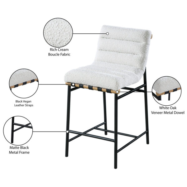 Vincentas Upholstered Counter Stool with a Metal Frame - Kitchen & Bar