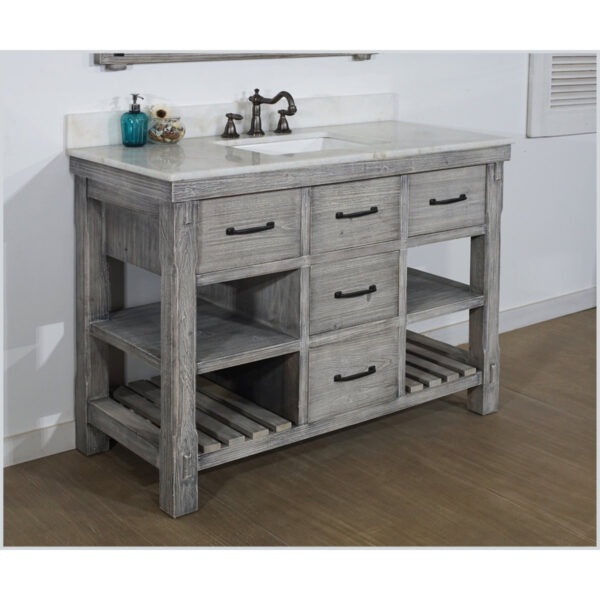 Wigington 49-inch Single Bathroom Vanity with Granite Top, Single Sink