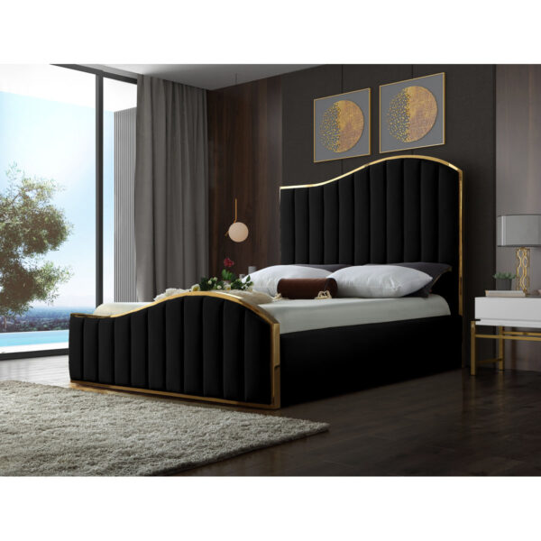 Wulff - Upholstered Platform Bed, Modern Tufted Headboard (Queen)