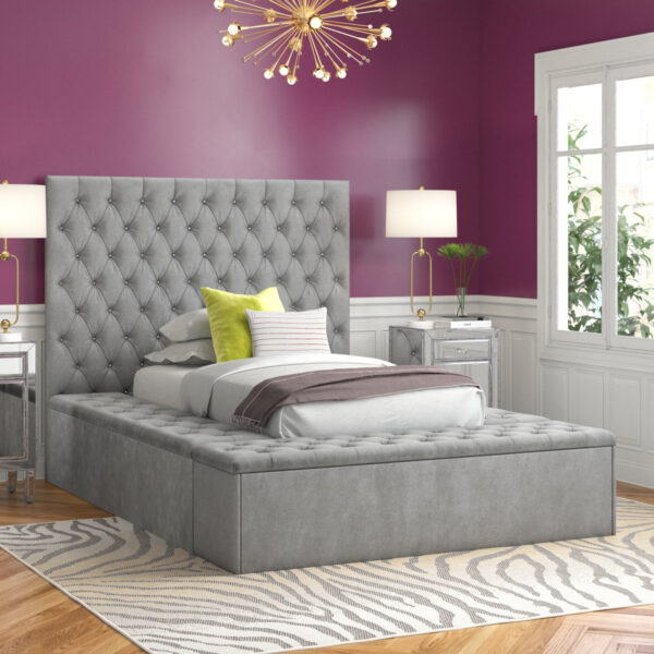 Zaniyah Upholstered Platform Bed with Storage - Modern Tufted Look