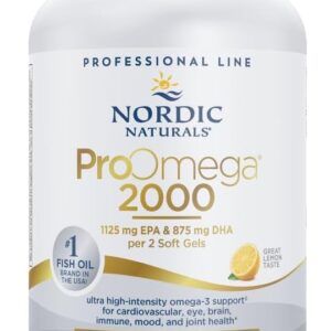 Nordic Naturals ProOmega 2000, Lemon Flavor - 120 Soft Gels - 2150 mg Omega-3 - Ultra High-Potency Fish Oil - EPA & DHA - Promotes Brain, Eye, Heart, & Immune Health - Non-GMO - 60 Servings