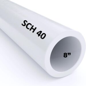 8" Schedule 40 PVC Pipe (Cut to Custom Lengths) (8" x 1')