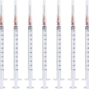 1ML Disposable syringe with Needle, Individually Wrapped (25Ga 1/2inch, Pack of 25)