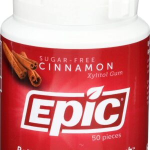 EPIC DENTAL Cinnamon Gum Bottle, 50 CT