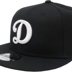 New Era 950 Los Angeles Dodgers Basic D Logo Snapback Hat (BK/WH) Men's Cap