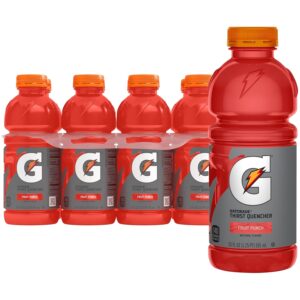 Gatorade Thirst Quencher Sports Drink, Fruit Punch, 20oz Bottle, 8 Pack, Electrolytes for Rehydration